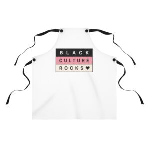 Black Culture Rocks Apron — Pink & Cream Graphic Cooking Apron